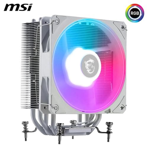 MSI MAG COREFROZR AA13 WHITE CPU-Luftkühler – Direct Touch, vier 6-mm-Kupfer-Heatpipes, ARGB, CycloBlade 7, voraufgetragene Wärmeleitpaste, Lüfter mit Rifle-Lager Bild 6