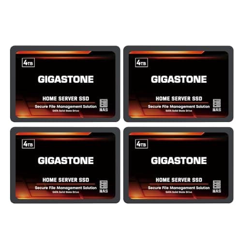 Gigastone Home NAS SSD 4TB (4er-Pack) 24/7 Dauerhaft Hohe Dauerhaltbarkeit Persönlicher Server Cloud Datenspeicher RAID 3D NAND 2,5 Zoll SATA III Interne Solid State Festplatten
