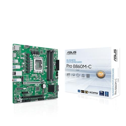 ASUS PRO B860M-C-CSM Business Mainboard Sockel Intel LGA 1851 (microATX, PCIe 5.0, DDR5, SafeSlot, ASUS Control Center Express, CSM, Q-LED Core, COM Debug-Header)
