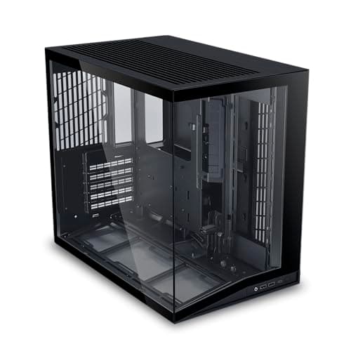 LIAN LI O11D MINI V2 | Kompaktes ATX Mid-Tower Airflow Computergehäuse | Panoramablick | Voll belüfteter Luftstrom | Einstellbarer I/O | Säulenlos | Kabelmanagement | Schwarz (O11DMIV2X) Schwarz Ohne Lüfter Bild 2
