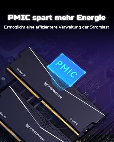 Acer Predator Pallas II DDR5 RAM 32GB (16GBx2) 6000MHz CL36 - für Intel XMP 3.0 & AMD Expo - PC Computer Gaming Arbeitsspeicher - Schwarz 32GB (16GBx2) CL36 Schwarz Bild 8