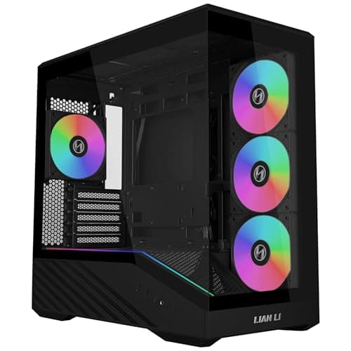 Lian Li Vector V100R MINI Micro-ATX Gaming-PC-Gehäuse – Schwarz | Kompakter Mini-Tower mit Temperglas, starkem Airflow und ATX-Netzteil-Support Bild 2