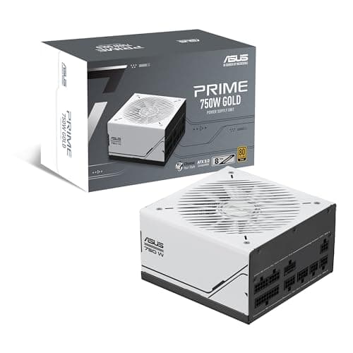 ASUS Prime 750W Gold Netzteil (750 Watt, für Allround-PCs und Gaming-PCs, 80 Plus Gold Zertifizierung, ATX 3.1 kompatibel, PCIe 5.1, Lüfter mit Doppelkugellagern, schwarz/weiß)