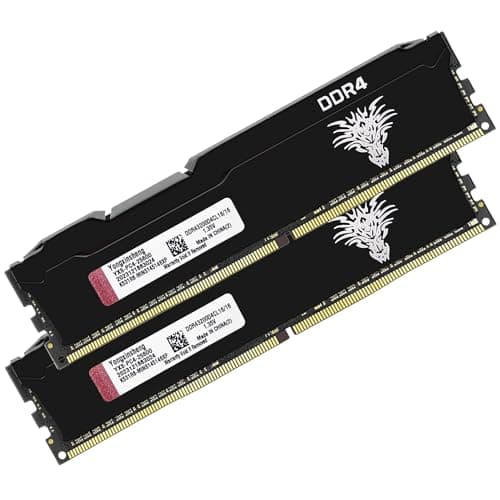Yongxinsheng DDR4 3200MHz 32GB Kit (16GBx2) Desktop RAM PC4-25600 UDIMM Non-ECC Unbuffered 1.35V 288-Pin CL16 PC Computer Memory Upgrade Module Arbeitsspeicher Support XMP 2.0 Auto Overclocking