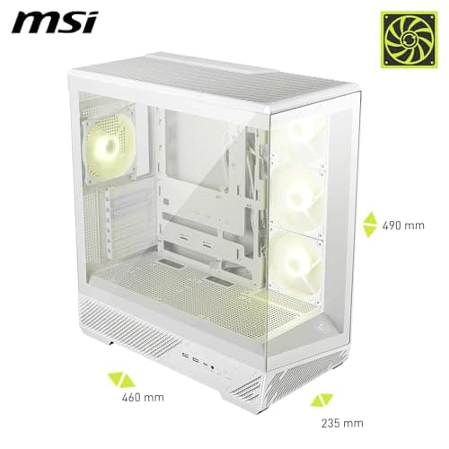 MSI MAG PANO 130R PZ Weiß - Mid-Tower-Gaming-PC-Gehäuse - Unterstützt GPUs bis zu 400 mm Länge, abnehmbare Staubfilter, USB 20Gbps (Typ-C), Back-Connect ATX & Micro-ATX Mainboard-Unterstützung Bild 4