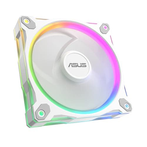 ASUS Prime MR120 White ARGB-Gehäuselüfter Single Pack (beidseitige Beleuchtung, 20 adressierbare RGB-LEDs, 28 mm Rahmen, PWM-Steuerung, Lüfterdrehzahl 1600 U/min, 21dB(A) Lärmpegel, 58 CFM, Weiß)