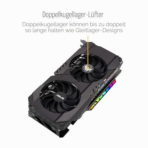ASUS TUF Gaming GeForce RTX 3050 Grafikkarte, PCIe 4.0, 8GB GDDR6, HDMI 2.1, DisplayPort 1.4a, Dual Kugellager, Aluminiumgehäuse, 2.8 Slot, GPU Tweak II, Schwarz Bild 8