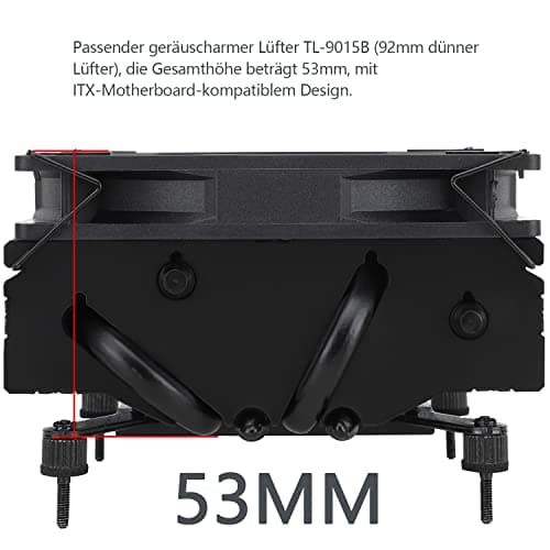 Thermalright AXP90-X53 Black Low Profile CPU-Luftkühler, 53mm Höhe, TL-9015B Slin PWM Lüfter, AGHP Technologie, für AMD AM4/Intel 1150/1151/1155/1156/1200 AXP90 X53 Black 53mm Bild 8