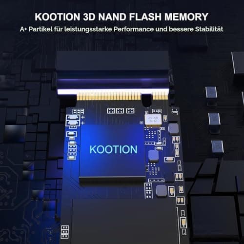 KOOTION SSD 512GB Nvme SSD PCIe 4.0 Interne Festplatte 5200MB/s Lesen, 4500MB/s Schreiben, 512 GB SSD 3D NAND Flash Interne Solid-State-Laufwerk für PS5, Programme, Gaming und Videoschnitt 512 GB X16 Bild 6