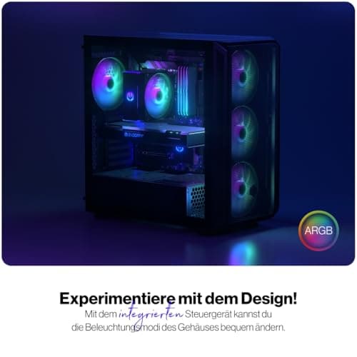 ENDORFY Arx 700 ARGB PC Gehäuse ATX mit Hartglas Seitenfenster | 4x Stratus 140 PWM ARGB Lüfter, USB C, Mesh Front und Top, 360 mm Radiator Support, GPU bis 410 mm, Schwarz Bild 8
