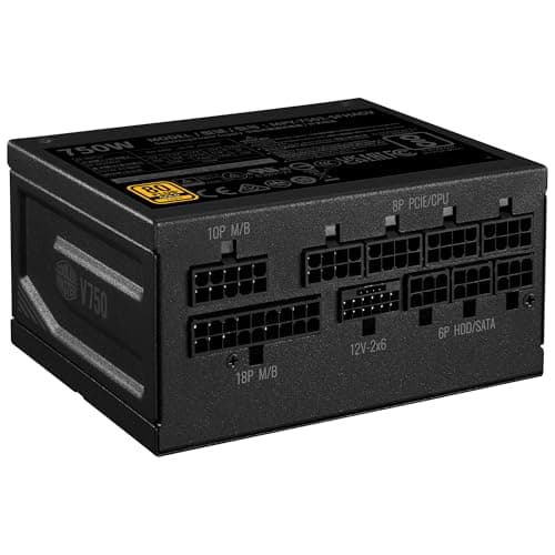 Cooler Master V750 SFX Gold ATX 3.1, EU-Stecker – 750 W 80 Plus Gold PC-Netzteil, vollmodulares Netzteil, SFF/mini-ITX-Netzteil, 92-mm-FDB-Lüfter, PCIe-5.1-Kabel, SFX-auf-ATX-Halterung - Schwarz Bild 6