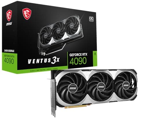 MSI Geforce RTX 4090 24GB Ventus 3X E OC Grafikkarte - RTX 4090 GPU, 24GB GDDR6X (21Gbps/384-bit), PCIe 4.0-3 x TORX Fan 4.0 - HDMI 2.1a, DisplayPort 1.4a