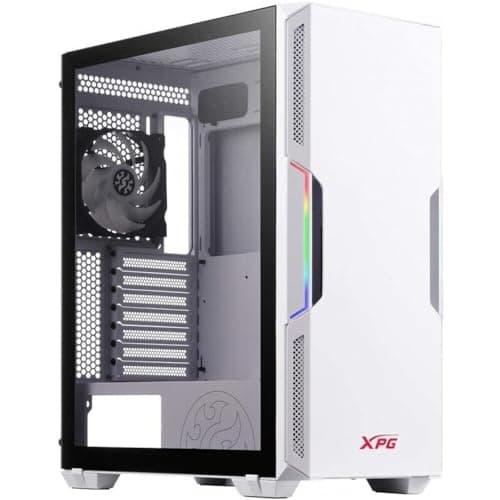 ADATA XPG STARKER Mid-Tower PC Chassis, ATX/Micro ATX, Mini-ITX, Tempered Glass Side Panel, I/O USB 3.0 Port, White, STARKER-WHCWW, One Size