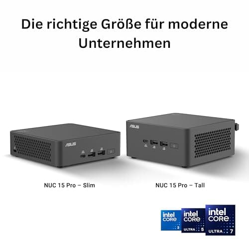 ASUS NUC 15 Pro Slim Kit RNUC15CRKU500002 (Intel Core i5 Ultra Prozessor, Arc Grafik, WiFi 7, Bluetooth 5.4, ohne Betriebssystem, mit EU-Netzkabel) Intel Core U5 225H Slim Bild 4