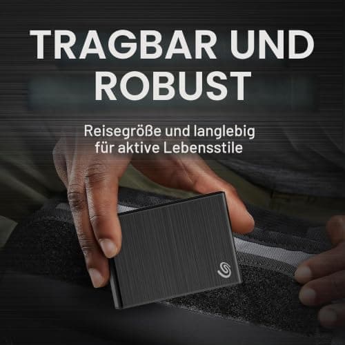 Seagate One Touch SSD 1TB, bis zu 1.030 MB/s, Android-App, Mylio Create 1 Jahr, Adobe Creative Cloud Foto-Abo 4 Monate, inkl. 3 Jahre Rescue Service, Schwarz, Modellnr. STKG1000400 1TB Schwarz Aluminium Bild 8
