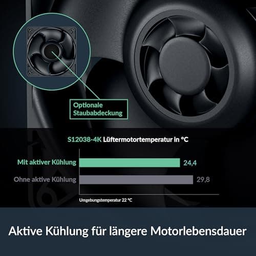 ARCTIC S12038-4K - 120x120x38 mm Server Lüfter, 600-4000 rpm, PWM reguliert, 4-Pin Anschluss, 12 V DC, besonders effizent - Schwarz 1 Stück Bild 7