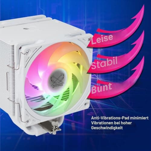 Scythe Mugen 6 CPU Air Cooler, Intel LGA1700, LGA1151, AMD AM5/AM4/Ryzen 120mm, Singel Tower, Aluminium Top Cover (Mugen 6 White ARGB) Bild 8