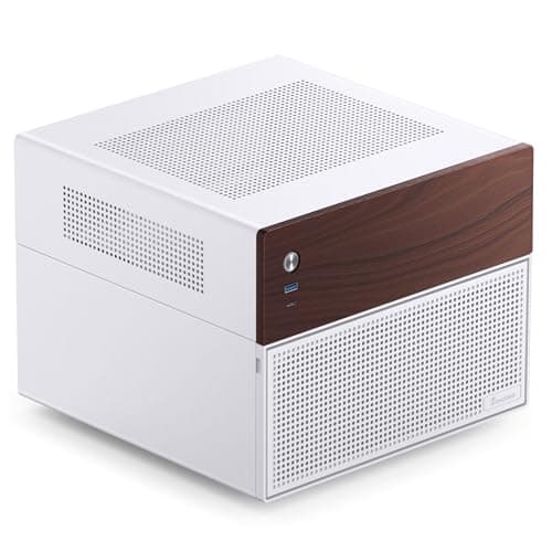 Jonsbo N4 NAS Gehäuse Weiß – Kompaktes Micro-ATX Case für DIY-NAS, Platz für 6X 3,5" & 2X 2,5" HDDs, 4 Low-Profile-Slots, USB-C & USB-A, Holzdesign Bild 2