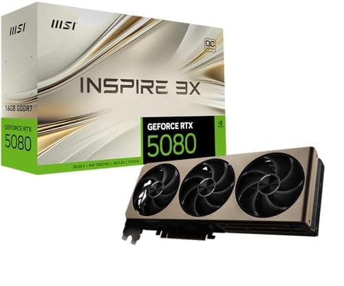 MSI Gaming RTX 5080 16G INSPRIE 3X OC Grafikkarte (16GB GDDR7, 256-Bit, Extreme Clock TBD MHz, DisplayPort x 3 2.1a, HDMI 2.1b, NVIDIA Blackwell Architecture) Bild 2