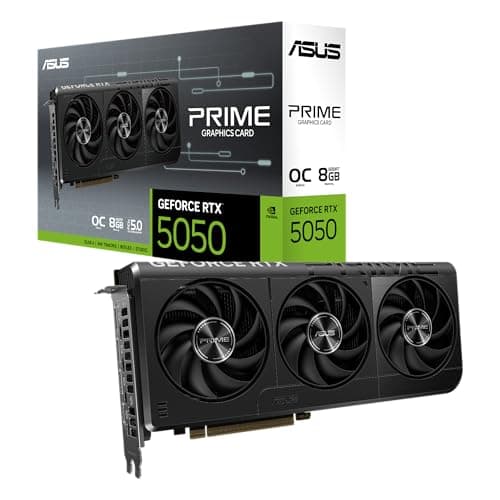 ASUS Prime GeForce RTX 5050 8GB GDDR6 OC Edition Gaming Grafikkarte (NVIDIA Blackwell Architektur und DLSS 4, 2,5-Slot Design, SSF, PCIe 5.0, 3X DisplayPort 2.1b, 1x HDMI 2.1b)