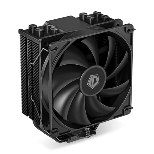 ID-COOLING SE-214-XT Black CPU Kühler, komplett schwarzes Design, 4 Direct-Contact-Heatpipes, 120mm PWM-Lüfter, Keine Beeinträchtigung des RAMs, TDP 180W, LGA1700/1851/1200/115X; AMD AM5/AM4 Sockeln. Bild 2