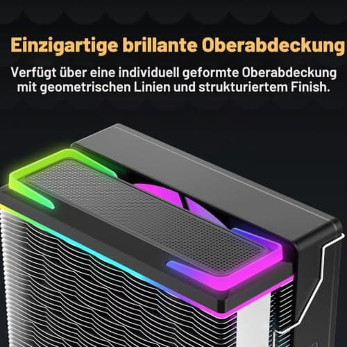 Delta A40 SE BK ARGB CPU Kühler,Einzigartige Top Abdeckung,4 Direktberührungs-Wärmerohre Vernickelt,Leiser 120mm PWM Lüfter mit Hydro Lager,800-1800U/min,für Intel LGA 115X/1200/1700/1851,AMD AM4/AM5 Bild 6