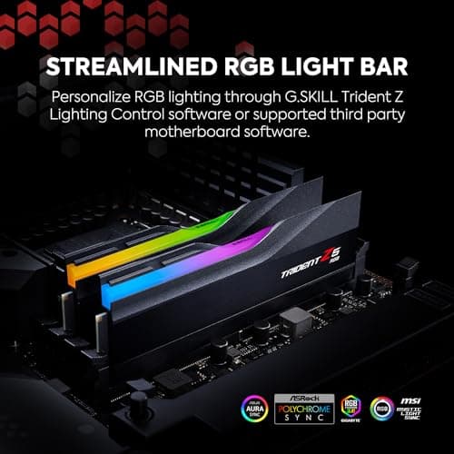 G.Skill Trident Z5 RGB Series (Intel XMP) 32GB (2X 16GB) 288-pin SDRAM DDR5 7200 CL34-45-45-115 1,40V Dual Channel Desktop Memory F5-7200J3445G16GX2-TZ5R. K (Matt B) Lack Bild 6