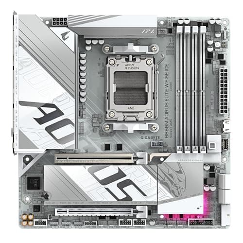 GIGABYTE B850M AORUS Elite WIFI6E Ice Motherboard - AMD Ryzen 9000 Series CPUs, 12+2+1 Phasen Digital VRM, bis zu 8200MHz DDR5 (OC), 1xPCIe 5.0 + 1xPCIe 4.0 M.2, 2.5 LAN, WiFi 7, USB 3.2 Gen 2 Bild 4
