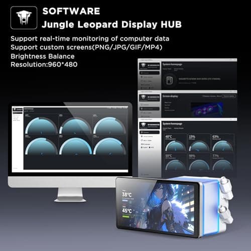 TZMRIT PF360 Aio Wasserkühlung 360mm mit 5.5-inch LCD Magnetic Screen Display,ALL-IN-One ARGB Infinity Mirror 2000RPM PWM Lüfter,für AM4/AM5& Intel LGA1851/1700 (WH) Bild 6