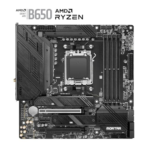 MSI MAG B650M Mortar WiFi Mainboard, Micro-ATX - Unterstützt Ryzen 9000, 8000 & 7000 Serie Prozessoren, AM5-12 Duet Rail 80A VRM, DDR5 6400+MHz/OC, 2 X PCIe 4.0 X16, 2 X M.2 Gen4, Wi-Fi 6E Bild 4