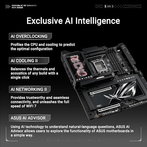 ASUS ROG Maximus Z890 Extreme Intel® Z890 LGA 1851 E-ATX, Advanced AI PC-Ready, 24+2+1+2 Schritte, DDR5, WiFi7, 2.5G/10G LAN, PCIe® 5.0 M.2, Thunderbolt™ 5, USB Type-C®, AI OC, 5" LCD Bild 4