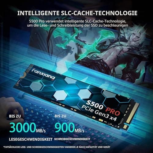 fanxiang M.2 SSD 256GB Interne NVMe SSD Festplatte PCIe 3.0, 3000MB/s Lesen, SSD M.2 2280 mit SLC Cache, Kompatibel mit Laptop, Notebook und Desktop (S500Pro) Bild 4