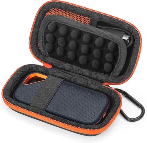 YINKE Schutzhülle für SanDisk Extreme/Pro, Crucial BX500/X8, WD My Passport, tragbar, SSD, Eva-Hartschale, Transporttasche Rot/Ausflug, einfarbig (Getaway Solids) Bild 2