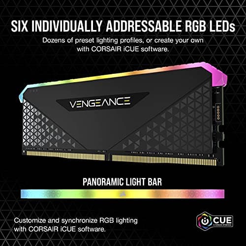 Corsair Vengeance RGB RS 32 GB (2 x 16 GB) DDR4 3.200MHz C16 Arbeitsspeicher (Dynamische RGB-Beleuchtung, Kompatibilität mit Intel & AMD 300/400/500 Series) Schwarz, CMG32GX4M2E3200C16 Bild 6