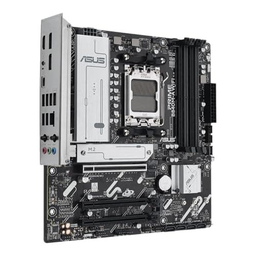 ASUS Prime B840M-A WiFi-CSM AMD AM5 B840 mATX Motherboard, Advanced AI Ready, DDR5, PCIe 4.0 Ready, 3xM.2 Slots, Wi-Fi 6E, 2.5Gb LAN, DisplayPort, HDMI, USB 5Gbps Type-C, BIOS Flashback, Aura Sync Bild 8