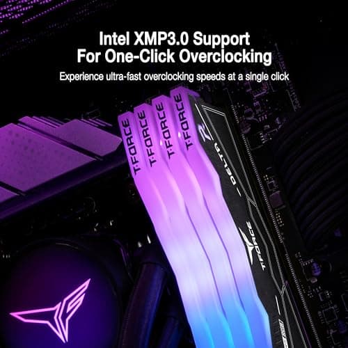 TEAMGROUP T-Force Delta RGB DDR5 Ram 64GB (2x32GB) 6000MHz PC5-48000 CL38 Intel XMP 3.0 & AMD Expo kompatibles Desktop-Speichermodul RAM Schwarz FF3D564G6000HC38JDC01 Bild 6