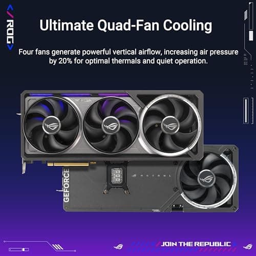 ASUS ROG Astral GeForce RTX 5080 16GB GDDR7 OC Edition Gaming Grafikkarte (Nvidia GeForce RTX5080, Vier Lüfter, 3.8-Slot-Design, PCIe 5.0, 2X HDMI 2.1b, 3X DisplayPort 2.1a) Bild 4