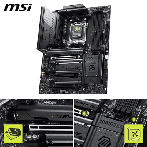 MSI MAG B850 Tomahawk MAX WiFi II Mainboard - Unterstützt AMD Ryzen 9000/8000 / 7000 Prozessoren, AM5-80A SPS VRM, DDR5 Memory Boost (bis zu 8400+ MT/s OC), PCIe 5.0 x16, M.2 Gen5, Wi-Fi 7, 5G Bild 6