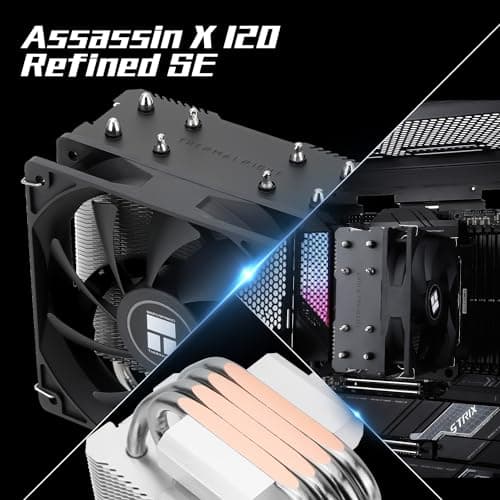 Thermalright Assassin X 120 SE CPU-Luftkühler, 4 Heatpipes, TL-C12C PWM Leiser Lüfter CPU-Kühler mit S-FDB-Lager, für AM4/AM5/Intel LGA1150/1151/1200/1700/1851 Bild 4