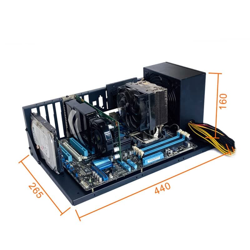 DIY Pc-Prüfstand, offenes Chassis-Gestell für ATX/M-ATX/ITX-Motherboards, breit ausgelegte Wärmeableitung Open Air Pc Gehäuse, SSD Motherboard-Zubehör Bild 8
