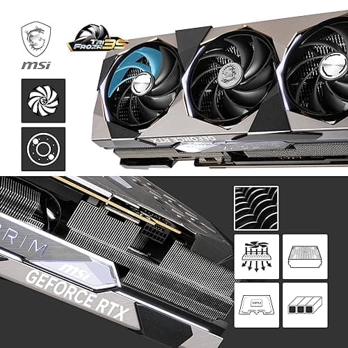 MSI GeForce RTX 4090 SUPRIM 24G Grafikkarte - 24GB GDDR6X (21Gbps/384-bit), PCIe 4.0 - TRI FROZR 3S (3 x TORX Fan 5.0), Gaming & Silent Mode, RGB - HDMI 2.1a, DisplayPort 1.4a Bild 8