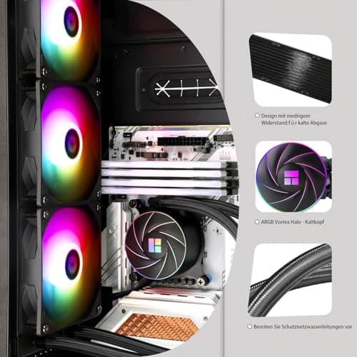 TR Thermalright AQUA ELITE 360 Liquid CPU Kühler, 360mm Aio Kühlung, 3 PWM Lüfter Low Noise-ARGB, für AM4/AM5, Intel LGA1851/1700/115x/1200 (Schwarz) Bild 4