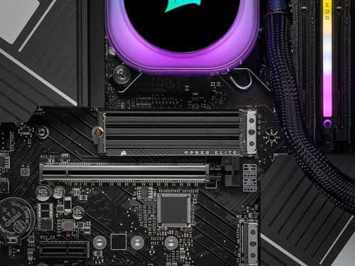 CORSAIR MP600 ELITE 1TB M.2 PCIe Gen4 x4 NVMe SSD Mit Integriertem Kühlkörper - M.2 2280 - Bis zu 7.000MB/sec Sequential Read - High-Density 3D TLC NAND - Schwarz Mit Heatspreader 1TB Bild 3