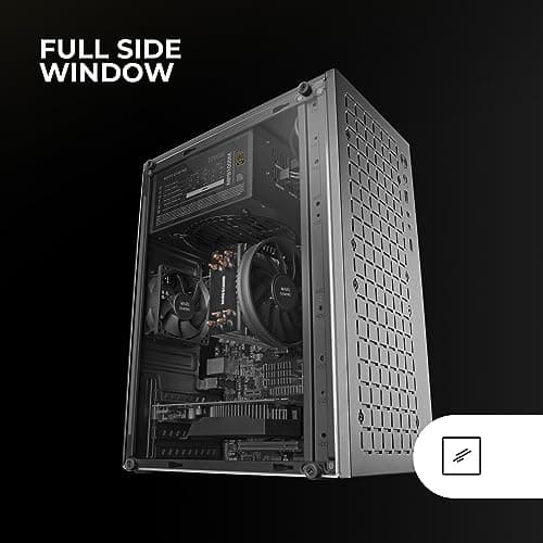 Mars Gaming MC-1000, Kompaktes MicroATX-Gehäuse, Metall-Mesh-Frontdesign, Volles Seitenfenster, 1x Ultra-Silent FDB 80mm Lüfter, Schwarz Bild 8