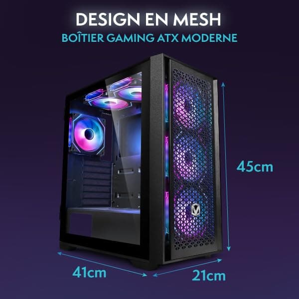 Vibox IV-337 Gaming PC • AMD Ryzen 7 5700X 8-Kern • Nvidia RTX 5070 12GB • 32GB RAM • 1TB SSD • Windows 11 • WLAN 6 + Bluetooth 5.4 Schwarz 1 TB 32 GB Nvidia GeForce RTX 5070 Windows 11 Home Bild 6