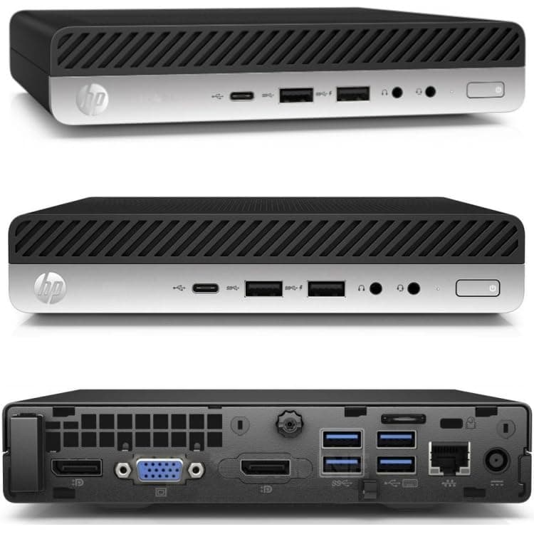 HP 800g 18cm Silent Mini-PC Business Office Multimedia Computer mit 3 Jahren Garantie! - Intel Core i7 7700T, 8 Threads, 3.8 GHz - 16 GB DDR4-512 GB - WLAN - BT - USB3 - Windows 11 Prof. #8133
