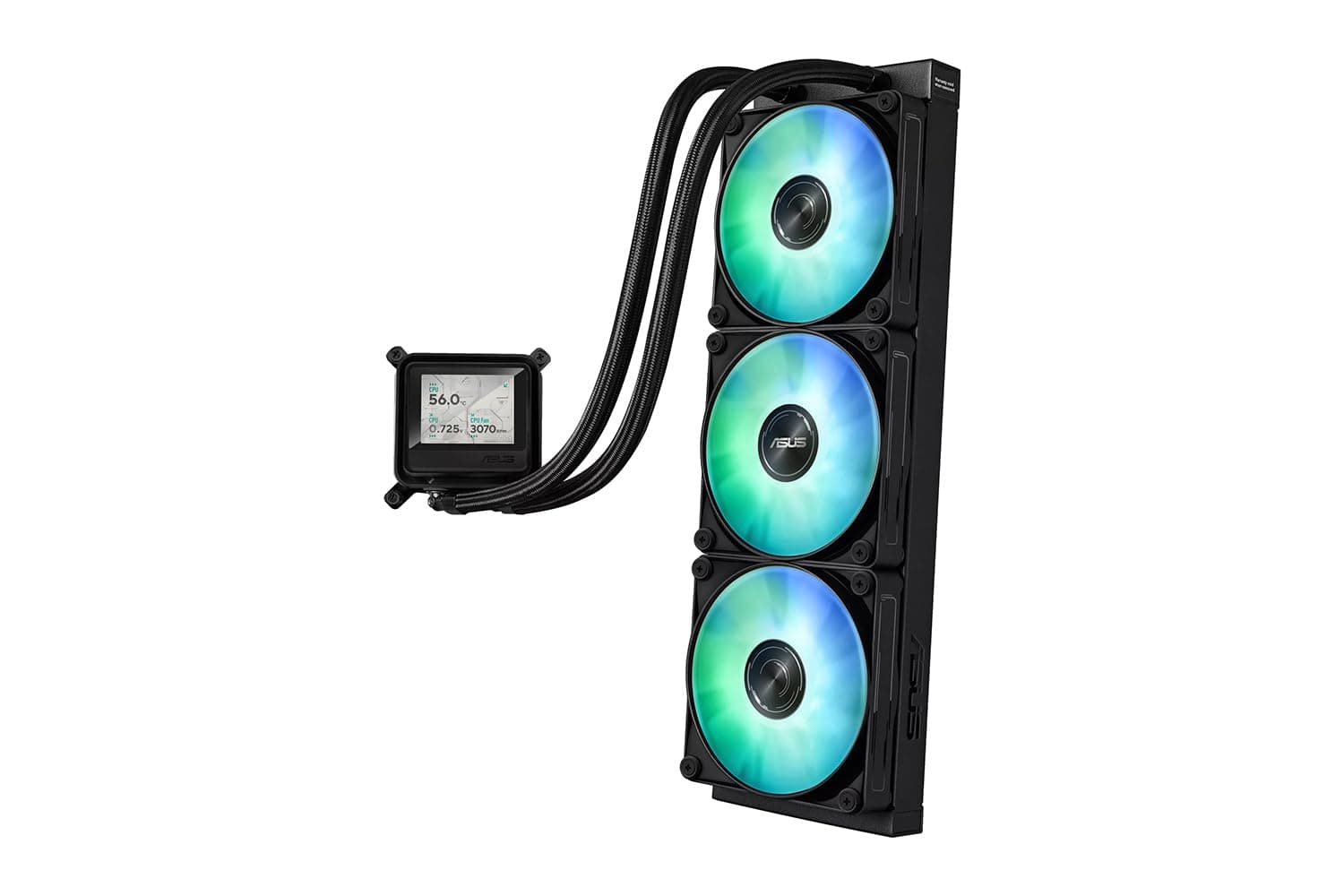 ASUS MAX Gaming LC 360 ARGB LCD All-in-One Flüssig-CPU-Wasserkühlung (2.4-Zoll IPS-LCD-Bildschirm, drei Daisy-Chain-fähige ARGB-Lüfter, AMD AM5 & AM4, Intel LGA 1851 & 1700, Schwarz) Bild 8