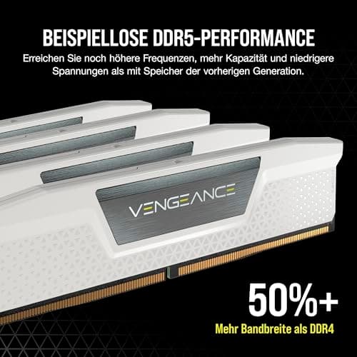 CORSAIR Vengeance DDR5 RAM 32GB (2x16GB) Bis zu 6400MHz CL36-48-48-104 1.35V AMD EXPO Intel XMP 3.0 Desktop-Arbeitsspeicher – Weiß (CMK32GX5M2B6400Z36W) Bild 5
