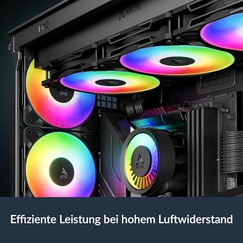 ARCTIC P12 Pro A-RGB (3 Stück) - Leistungsstarker Premium PC Lüfter, 120 mm PWM Case Fan mit Y-Kabelsplitter, 600–3000 rpm, 0 rpm <5% PWM, 5V Digital RGB, Hydrodynamisches Gleitlager, 4-Pin - Schwarz P12 Pro PST A-RGB (3 Stück) Bild 5