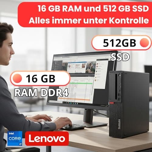 Lenovo ThinkCentre M920s SFF | Intel Core i7-8700 | 16 GB RAM | 512 gb SSD Windows 11 Pro WiFi Bluetooth Display Port USB Type-C – 36 Monate GARANTIE (überholt) i7-16-512 Bild 6
